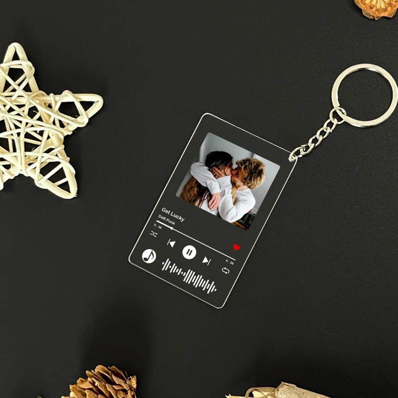 eJOYA Kişiye Özel Spotify Barkodlu Ve Fotoğraflı Akrilik Anahtarlık 114076