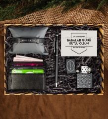 eJOYA Babalar Gününe Özel Zippo Model Çakmak & Kalem & Kartlık & Bileklik Hediye Kutusu 113355