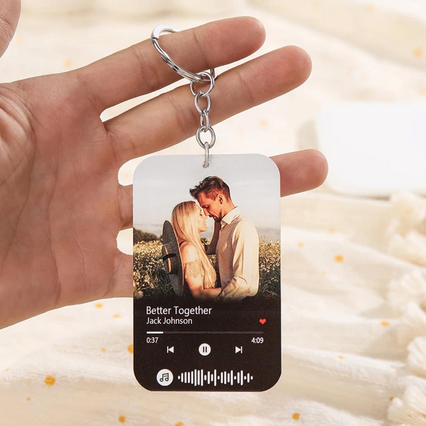 eJOYA Kişiye Özel Spotify Barkodlu Ve Fotoğraflı Akrilik Anahtarlık 114077