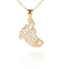eJOYA Zircone Taşlı Bebek Ayağı Altın Kolye 77127