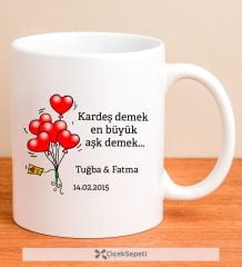eJOYA Kişiye Özel Kalp Dolusu İsim Ve Mesaj Yazılı Kupa Bardak 79943