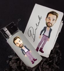 eJOYA Kişiye Özel Karikatür Tasarım Defter Kalem Ve Matara Hediye Seti 96377