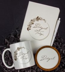 eJOYA Kişiye Özel Defter Kalem Kupa Ve Bardak Altlığı Hediye Seti 103941