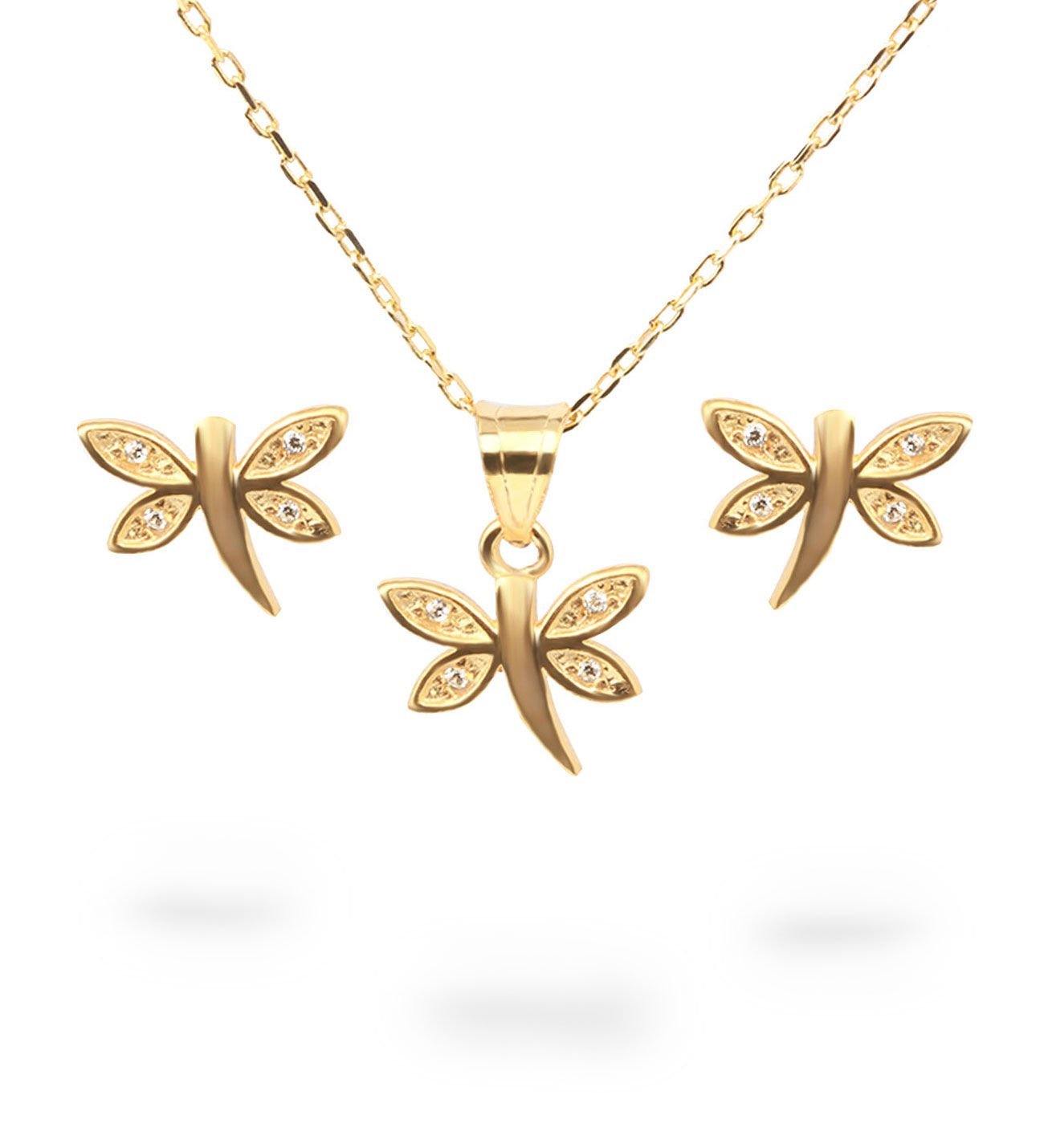 eJOYA Yusufçuk Altın Kolye-Küpe Seti 77346