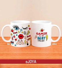 eJOYA Kişiye Özel Best Friends Temalı Beyaz Kupa Bardak 79957