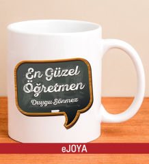 eJOYA Kişiye Özel En Güzel Öğretmen Kupa Bardak 79960