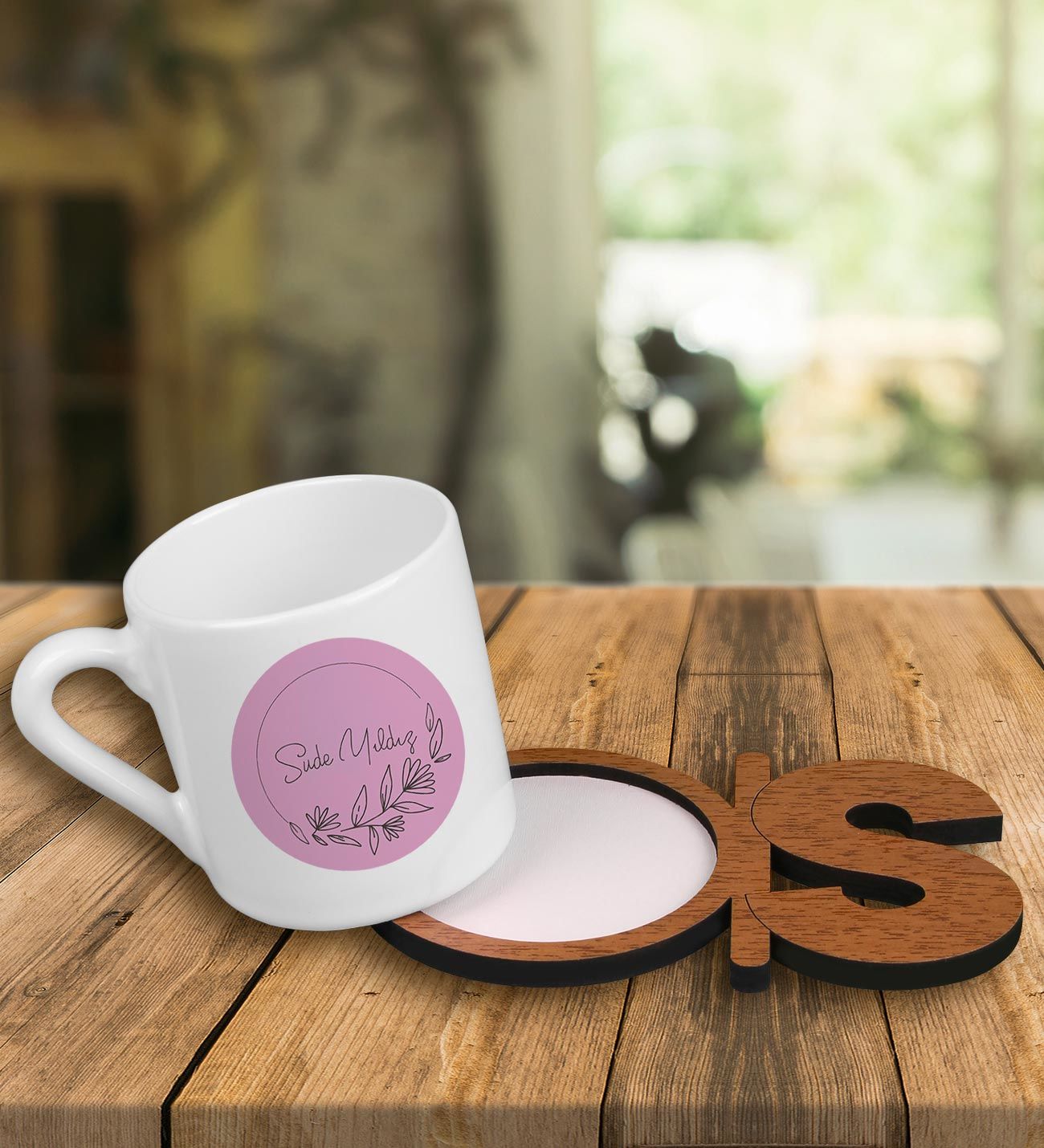 eJOYA Kişiye Özel Türk Kahvesi Fincanı Ve Harfli Fincan Altlığı 101166