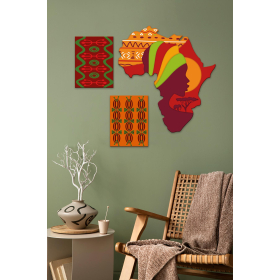 eJOYA Afrika Tasarımlı Dekoratif Tablo Seti 112247