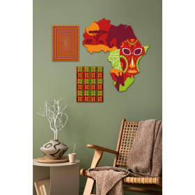 eJOYA Afrika Tasarımlı Dekoratif Tablo Seti 112248