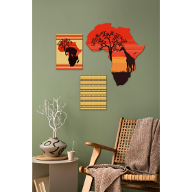 eJOYA Afrika Tasarımlı Dekoratif Tablo Seti 112251