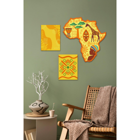 eJOYA Afrika Tasarımlı Dekoratif Tablo Seti 112252